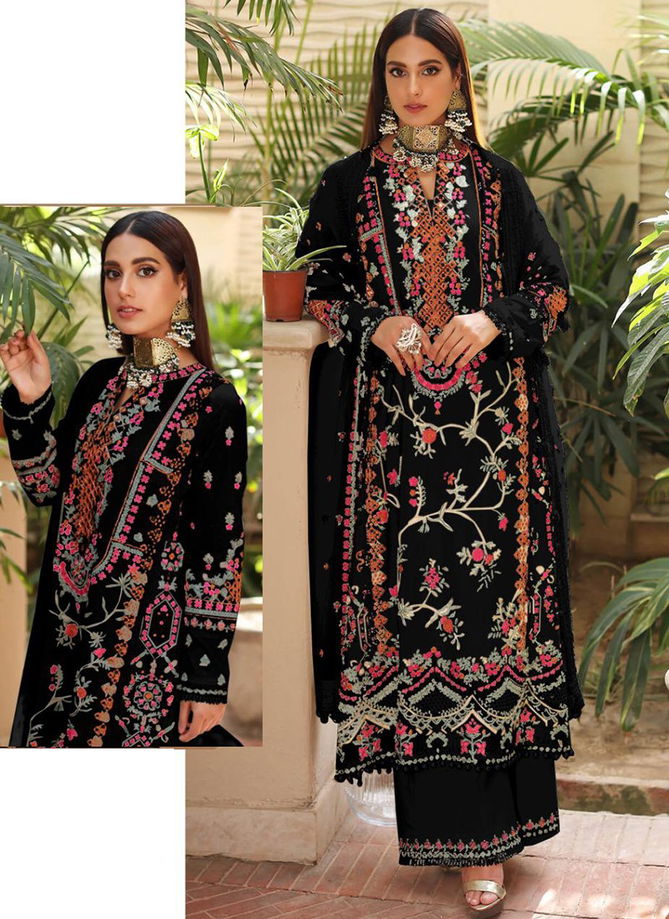 Black Colour R 514 NX Ramsha New Designer Georgette Pakistani Salwar Suit Collection 514 B